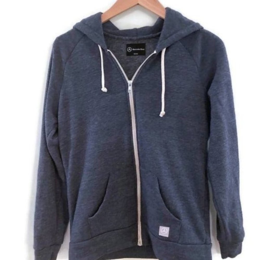 MERCEDES BENZ Blue Full Zip Hoodie Sweatshirt.